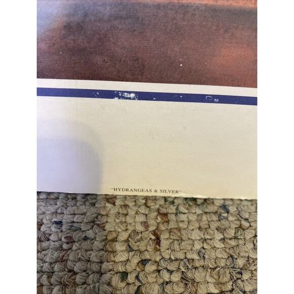 Vintage Vivian Flasch Artwork Print Hydrangeas & Silver 1998 Litho In USA Rare - Picture 11 of 11